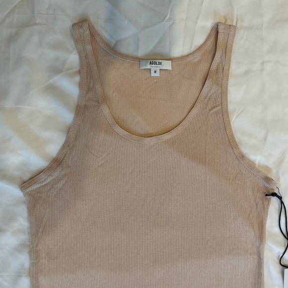Agolde soft pink NWT ribbed tank top M - Picture 11 of 14